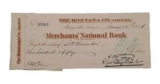 1889 Bank Check: Merchants National Bank, Marysville, MT #1889 R. Dayles picture