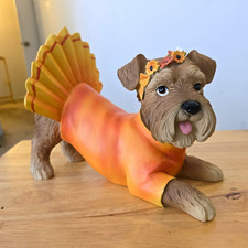 Yorkshire Terrier Yorkie Dog Figurine Flower Crown Wing Costume Orange picture