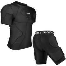 TUOYR TOUYR Men's Padded Compression Shirt And Pants Training Vest Sleeveless picture