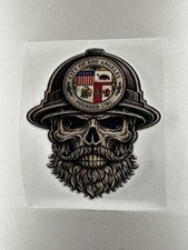 City of Los Angeles Vinyl Sticker with Scull Design  And City Seal On Helmet picture