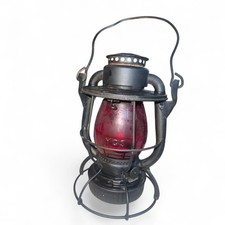Antique N.Y.C.S. New York central railroad Dietz Lantern Red Globe picture