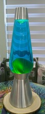Lava Lamp Grande 27'' Green Wax Blue Liquid Schylling Custom 0005 picture