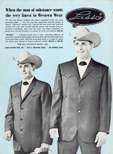 Lasso Western Wear Cowboy Ranch Rancher Mens Suit Fashion 1960s Vtg Print Ad picture