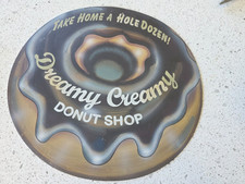 Vintage Dreamy Creamy Donut Shop Metal Sign picture