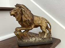 RARE ANTIQUE VINTAGE c.1930 CREATION Co LION DOORSTOP picture