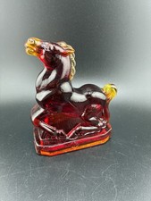 vintage Boyd Amberina glass rearing horse figurine picture