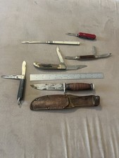 1979 Queen Folding Hunter Schrade Walden Kutmaster Camillus USA Japan Knife Lot picture