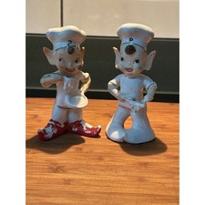 Vintage RELCO Japan Chef Salt and Pepper Shakers Mid Century Kitsch Red White picture