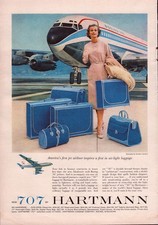 1958 Vintage Print AD - Hartman Luggage - Blue Air Tight 707  - Wall Art picture