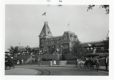 Disneylands Historic Main Street Train Station Amusement Park Photo Snapshot Vtg picture