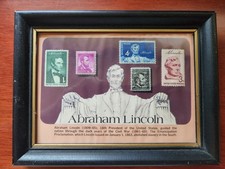 Abraham Lincoln Vintage Stamp Set Framed 6