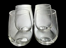 Set Of 4 Libbey Glass Company Embassy 4.5” Stemless Wine Glasses Excellent picture