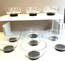 10 Fostoria 4020 George Sakier Art Deco Black Ebony Footed Dessert Fruit Bowls picture