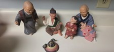Lot Of 5 Hakata Urasaki Clay Figurines **  Please SEE DESCRIPTION For Info picture