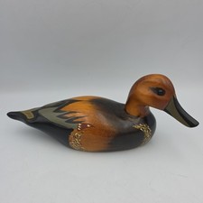 Hand Painted Cinnamon, Teal, Drake Duck Decoy. 10” picture
