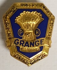 Vintage National Grange Order of Patrons of Husbandry Gold Tone Member Lapel Pin picture