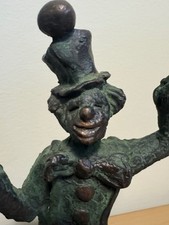 Antique Bronze Clown Statue. 8 1/2 inches tall, Excellent Condition picture