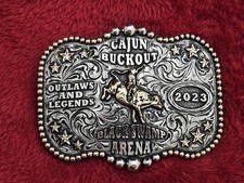 Cajun Bull Riding☆2023☆ RODEO X~TREME CHAMPION☆BlackSwamp☆TROPHY BUCKLE☆Rare☆773 picture