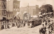 Street View A Busy Day At Jackson MI Michigan 1910 RPPC Photo Postcard COPY picture