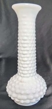 Vintage E.O. Brody White Hobnail Milk Glass But Vase 7.5