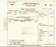 Original 1959 Car Bill of Sale Receipt & Envelope 1957 Pontiac Convertible IL picture