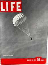 LIFE MAGAZINE March 22 1937 Vol 2 issue 121 parachute testing Phytons Austria picture