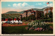 1929 Woodmen, CO Postcard M.W. of A. Sanatorium, Mountains & Flowers picture