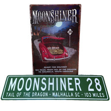 Tail of the Dragon Metal Sign Lot Moonshiner 28 Walhalla SC US129 318 Curves Har picture