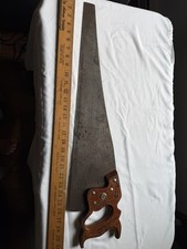 Vintage Warranted Superior Hand Rip Saw 26” Blade With Engraved Blade One picture