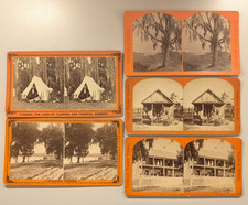 (5) Florida Stereoview Photos Camping Southern Cottage picture