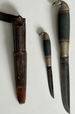 Vintage Knife Set Of 2 Fixed Blades, Made In Finland, Unique picture