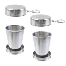 MY MIRONEY 2PCS Stainless Steel Collapsible Cup Telescopic Shot Glasses Porta... picture