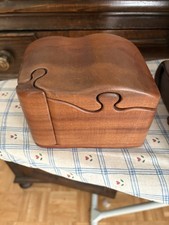 Fred and Marilyn Buss Vintage Wooden Puzzle Trinket Jewelry Box picture