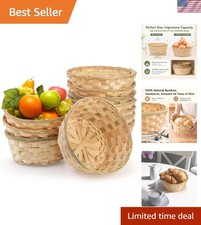 10 Pack Handmade Bamboo Woven Baskets | 8-Inch Centerpieces for Every Occasion picture
