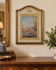 Vintage Italian Florentine Gold Gilt Wood Venice Wall Plaque Made Italy 9531 picture