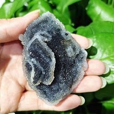 Natural Black Druzy Sphalerite Rough Sphalerite Mineral Crystal Cluster Gifts picture