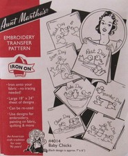 Aunt Martha's 4014 BABY CHICKS Days of Week Kitchen Embroidery Transfer Pattern picture