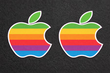 Apple Rainbow Stickers (1 Pair) Mac Book IPhone 3.0