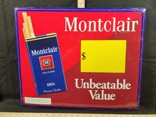 Vintage 1994 Montclair Cigarette Sign Store Retail Advertising OGPadsOnBack #1 picture