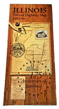 Vintage Illinois Brochure Map Official Highway Map 1993-1994 1990s picture