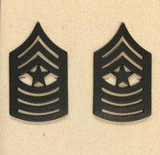 Original USMC Sergeant Major Subdued Metal Rank Insignia new. picture