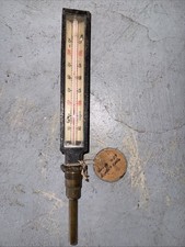 Vintage Philadelphia Philada Thermo Co. 225 Degree Brass Boiler Thermometer 10” picture