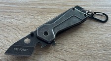 Tiny Pocket Knife Modern Black Reverse Tanto 1” Blade Full Metal Cyberpunk Edc picture
