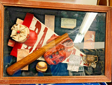 Vintage Mann Baseball Themed Shadow Box Art Display picture