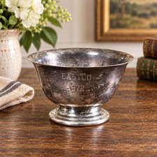 1972 FB Rogers Paul Revere Silver Co Silverplate Pedestal Bowl Trophy Dish 3.75