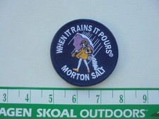 MORTON SALT WHEN IT RAINS IT POURS IRON ON BACK CLOTH PATCH 2 7/8