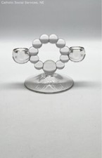 Candlewick Clear Glass Bubble Candle Holder picture