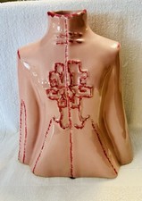 Large Vintage Mid 20th Century Chinoiserie Pink Kimono Vase, 10.5