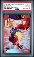 2025 FLEER BRILLIANTS SUPERMAN ILLUMINATORS SUPERGIRL RED /99 #I-13 PSA 10 picture