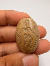 Ancient Roman Intaglio Jasper Stone Rare Unique Stamp Bead Amulet picture